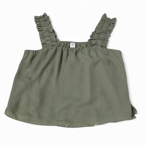 Melrose And Market Light Green Ruffle Wide Strap Blouse Size L